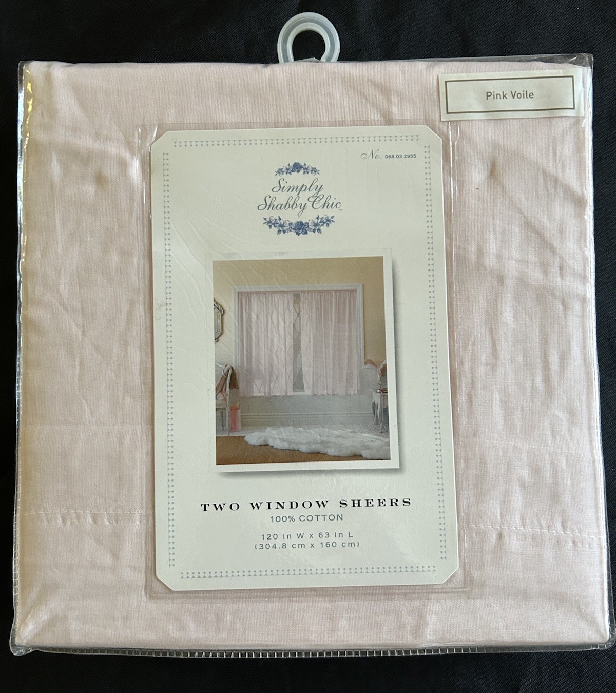 NEW 2 Vintage 2007 SIMPLY SHABBY CHIC Pink Voile Window Sheers Each 60”W x 63”L