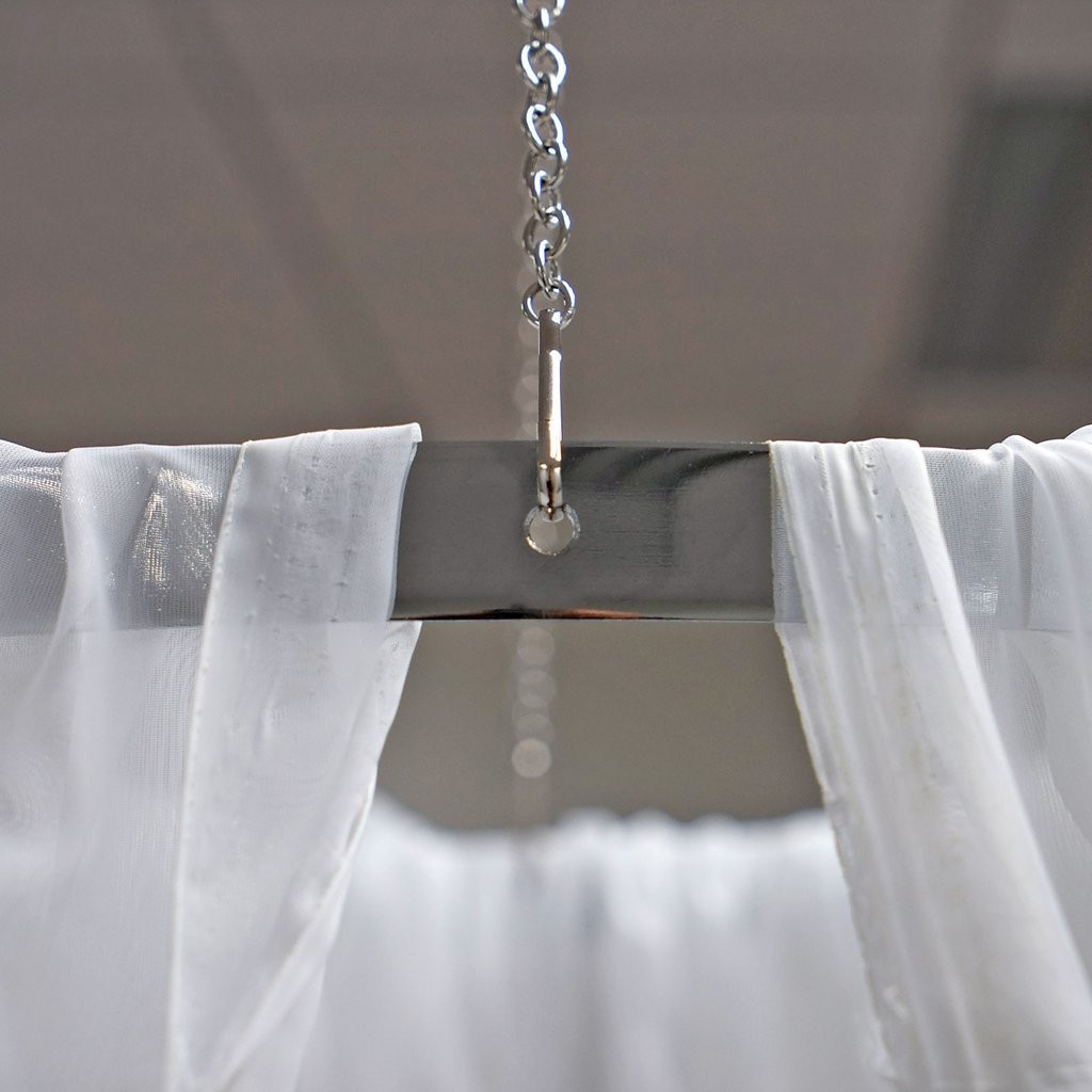 White 10 x 40 ft Professional Sheer CEILING CURTAIN Drapes Party Decorations