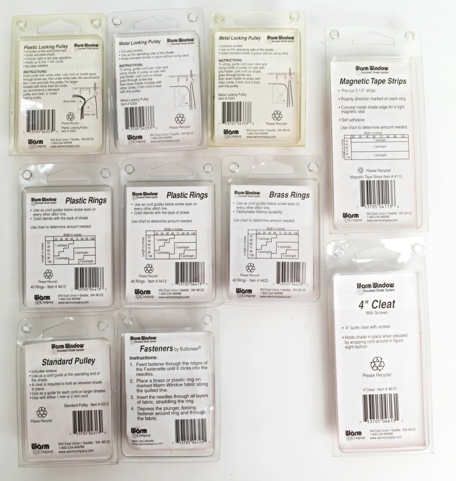 Warm Window Insulated Shade System – Assorted Items