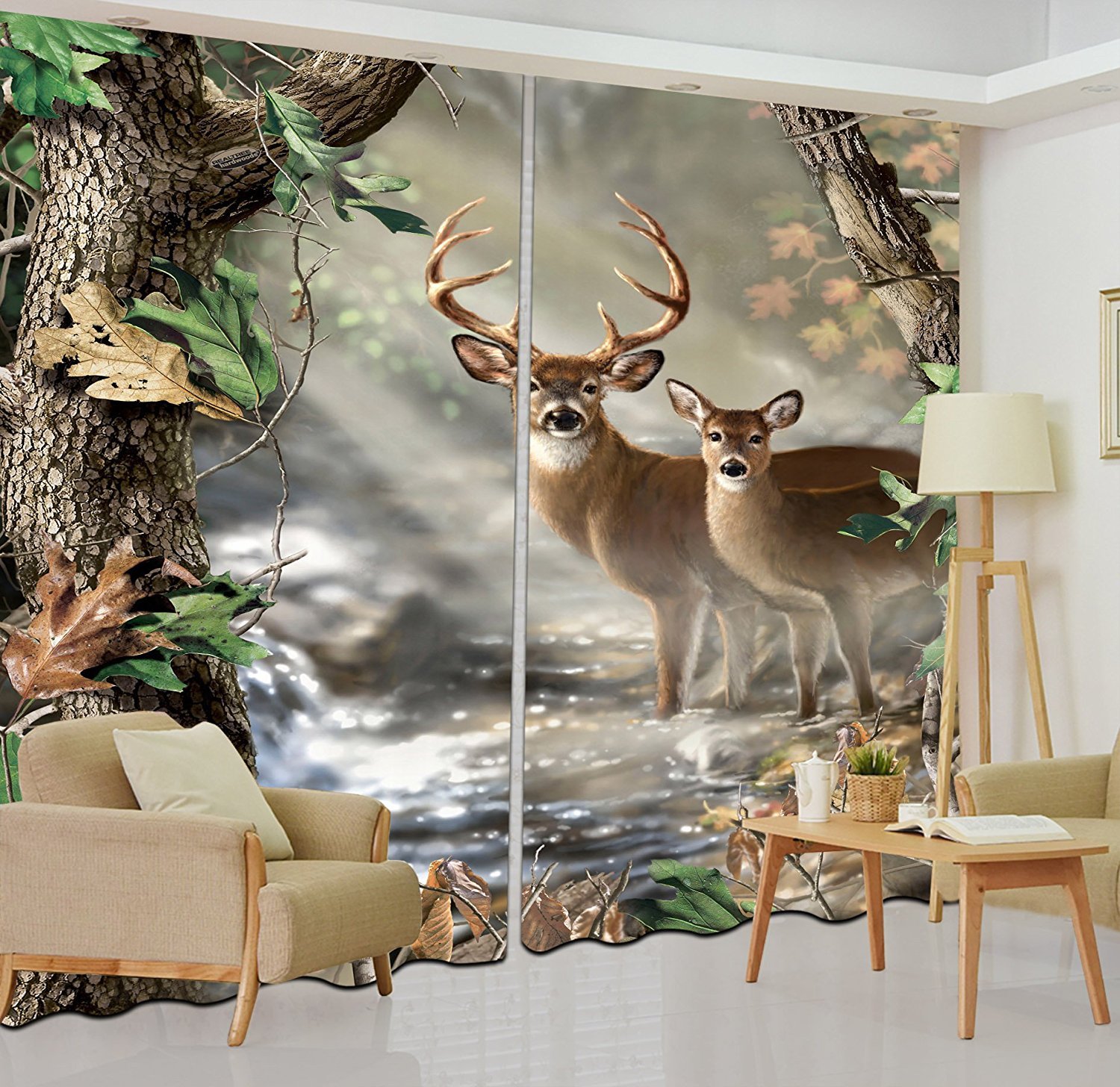 Abstract Style 3D Curtain Blockout Drapes Fabric Photo Printing Window Decor