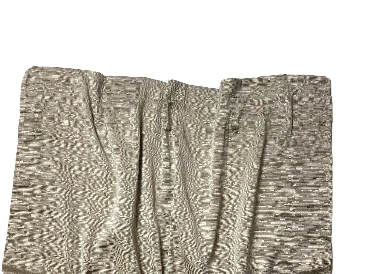 2 Essential Home Textured Curtains Drapes Panels Beige Taupe Light 63″ Faux Silk