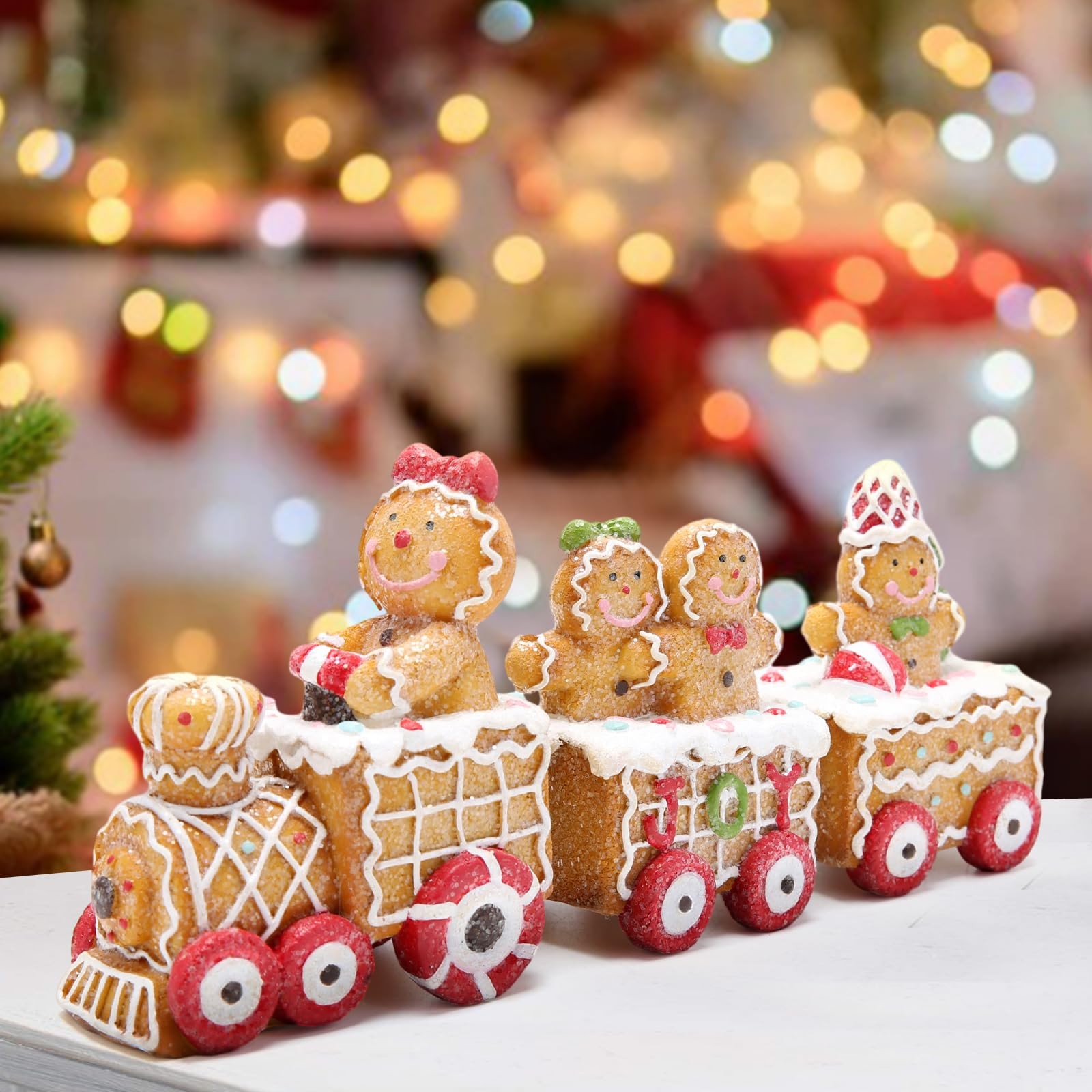 Christmas Decorations Indoor Home Decor Christmas Gingerbread Man Small Train…