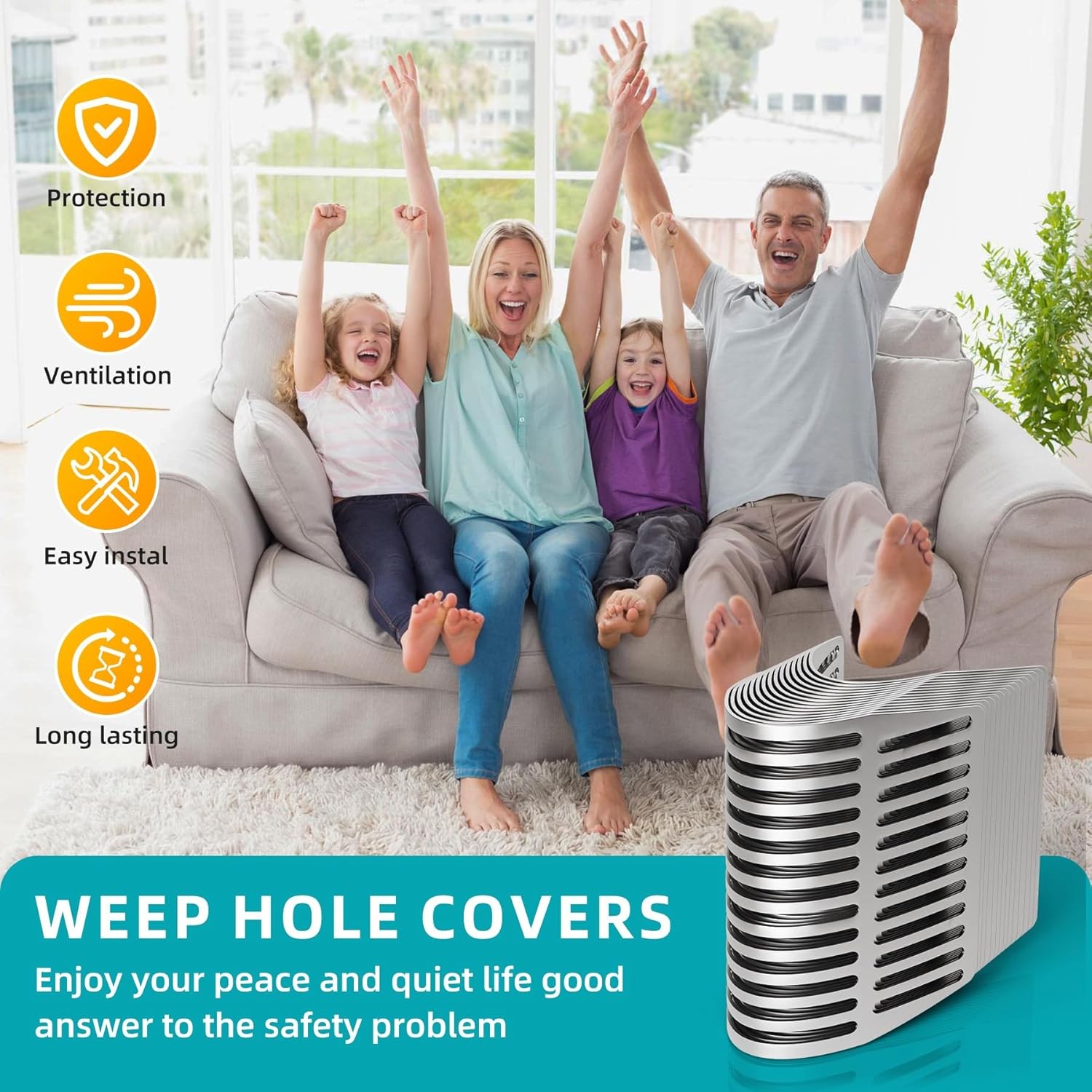 15Pcs Weep Hole Covers for Brick Walls, Stainless Steel Weep Hole Covers Mesh Sc