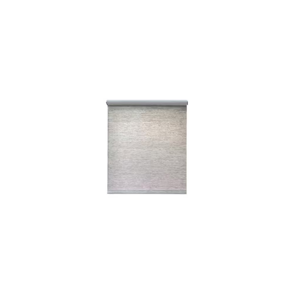 Pre-Cut Heather Gray Cordless Light Filtering Natural Fiber Roller Shades 48 In.