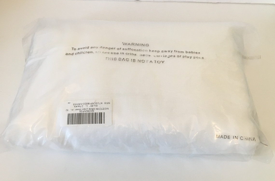 Nicetown White Linen Texture 52 x 63 Inch Pack Of 2 Panels