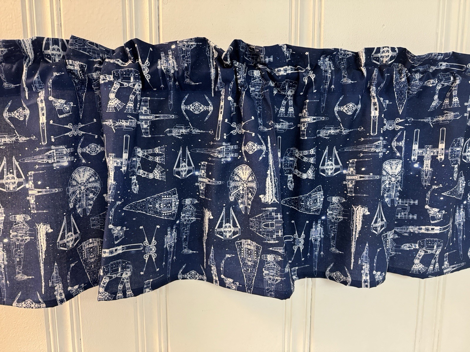 Window VALANCE CURTAIN Star Wars Galaxy Ship Kids Bedroom Curtains