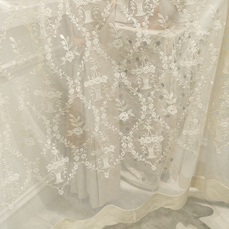 Custom simple princess jacquard beige gold cloth valance blackout curtain C1926
