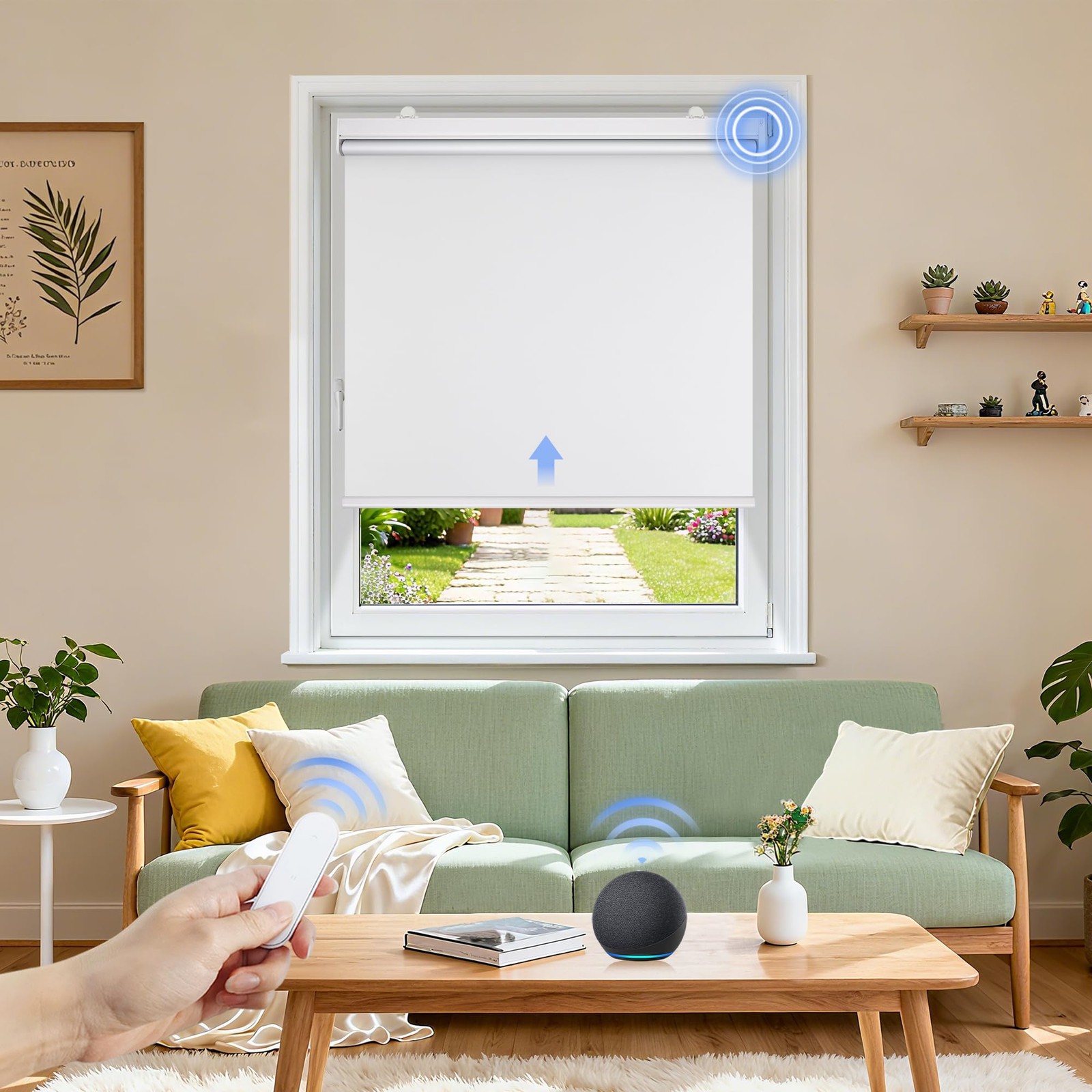 Grandekor Motorized Blinds Remote Control Blackout Roller Shade Electric Shades