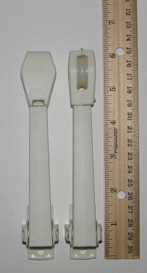 Qty (2) Cord TENSION PULLEYS Traverse Drapery Rod, Vertical Blind, White