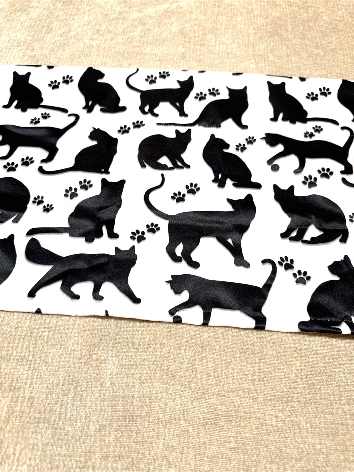 Halloween Black Cat Curtain Valance 53”W x 12”L Rod Pocket Window Treatment