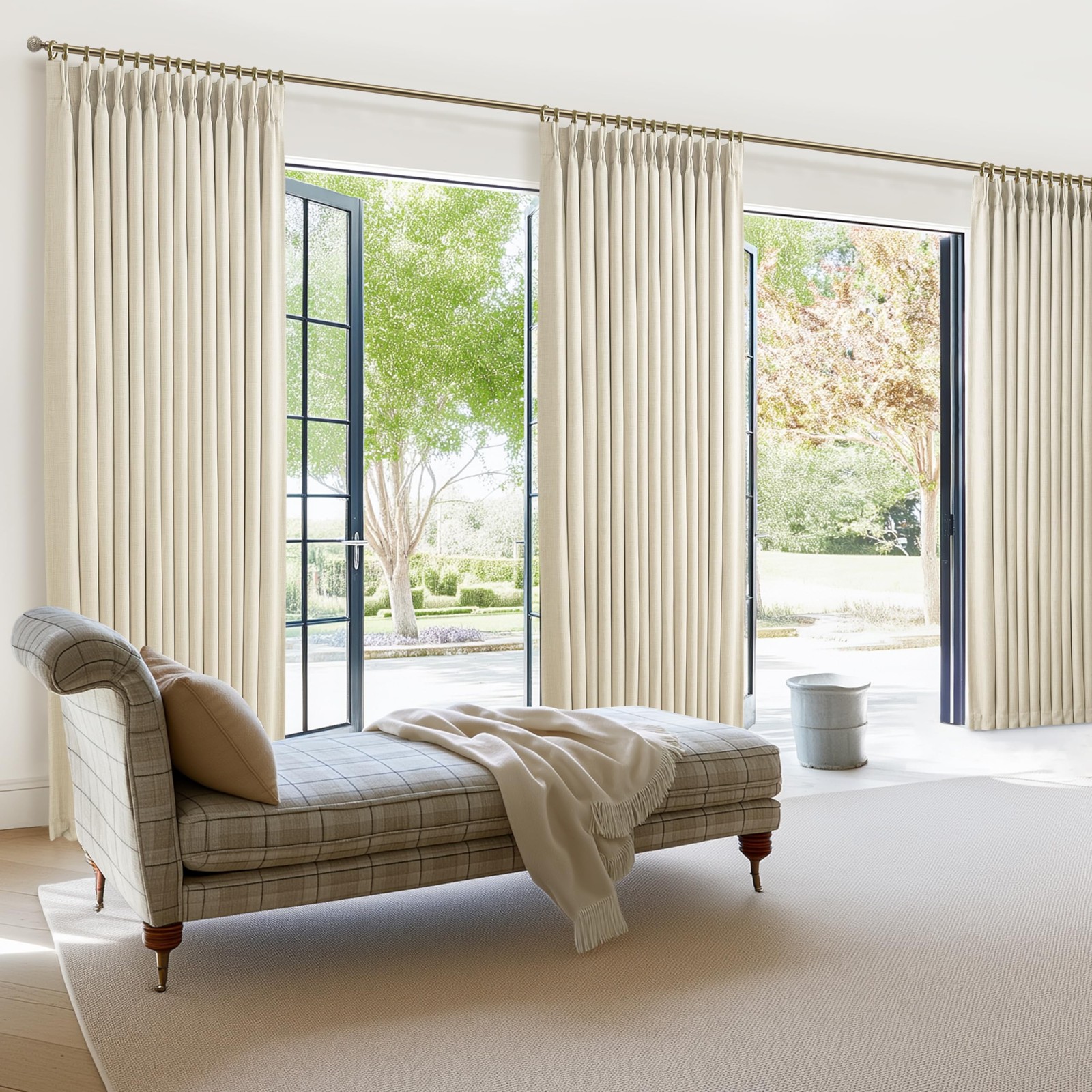 PleatedDrapes Custom Blackout Memory Trained Pinch Pleated Dining Room Curtai…