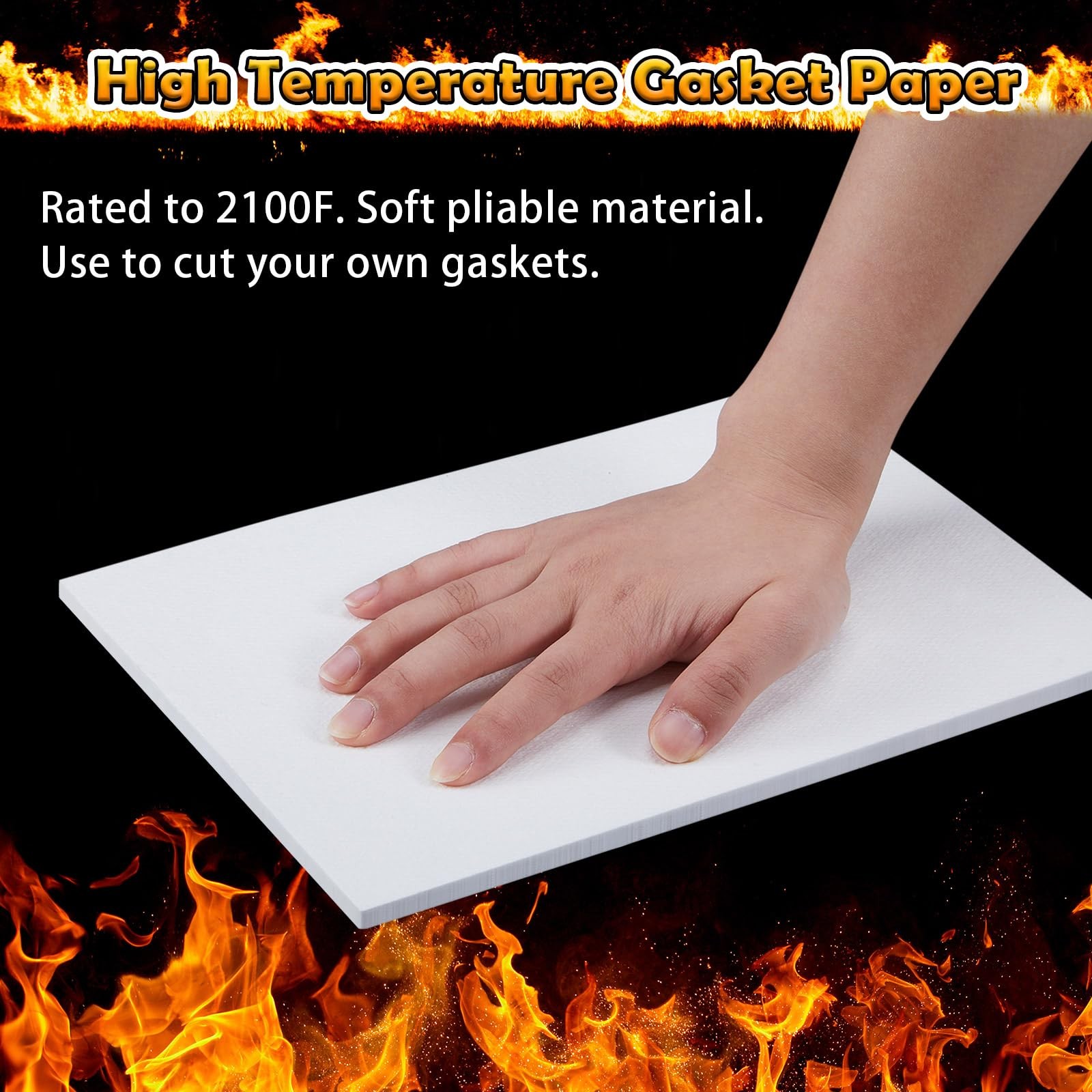 Qilery 8 Pcs High Temperature Gasket Paper 1/4″ Thick Exhaust Gasket Material.