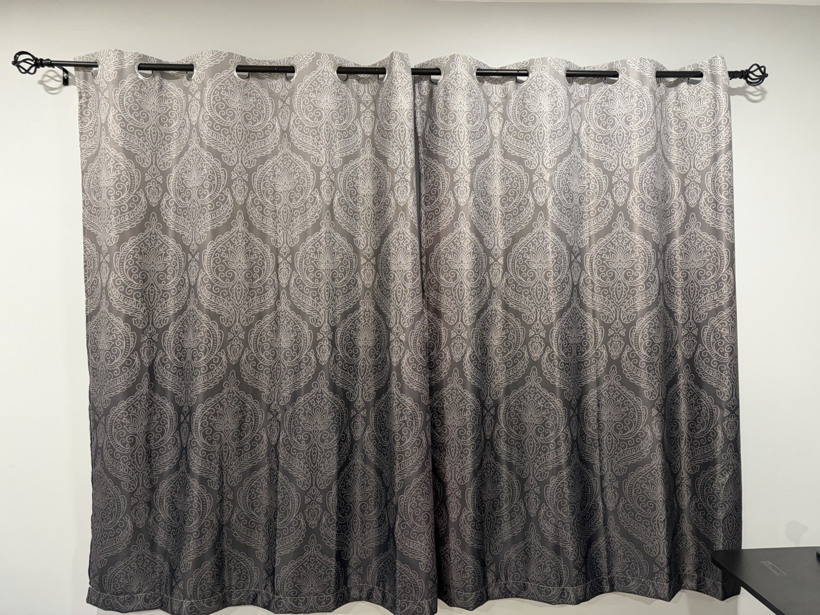 Gray/Balck blackout curtains , 52in *63 in – 2 panels