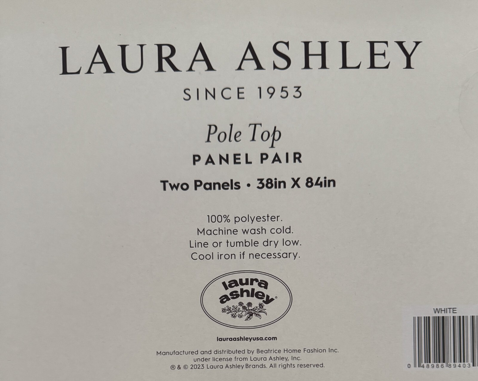NIP Laura Ashley Window Curtains 2 Panels 38 x 84 Peacock Green Gray Pole Top