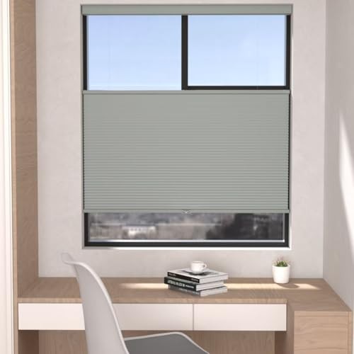 Top Down Bottom Up（TDBU Cellular Shades, 1.5 inch 32″W x 72″H Gray-blackout