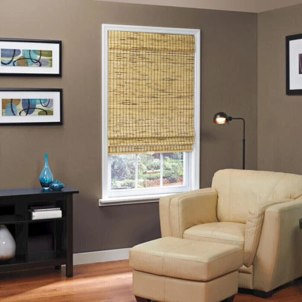 Light Filtering Cordless Natural Woven Bamboo Window Shade 27 in. W x 64 in. L