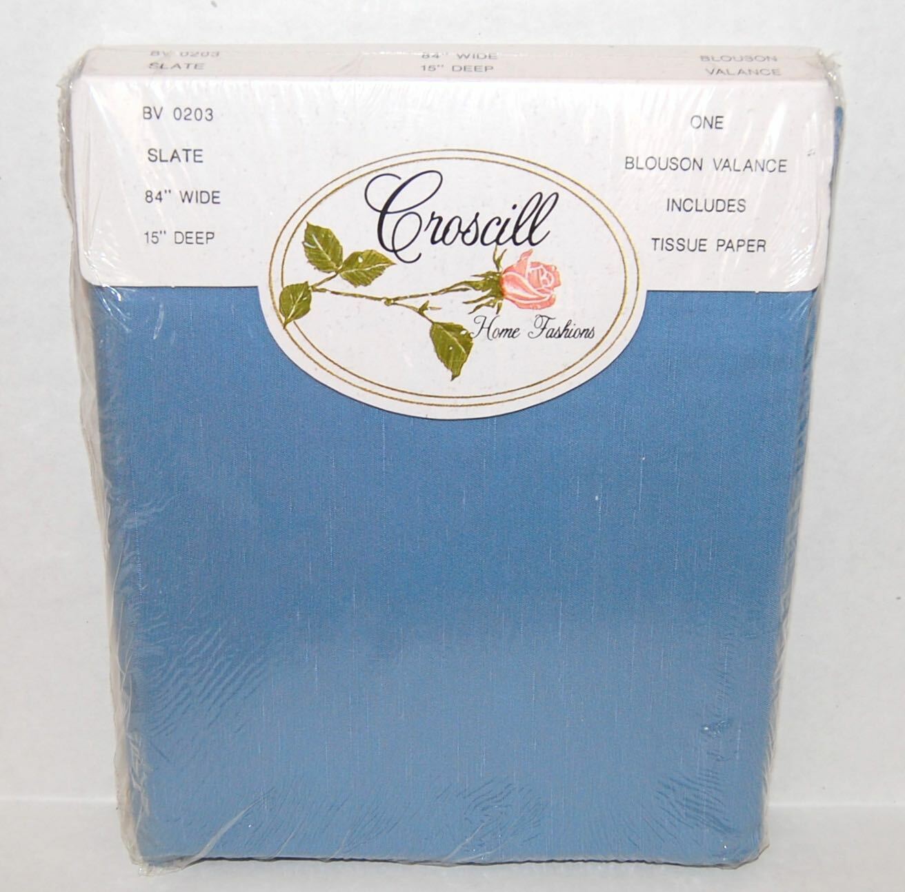 Lot of 2 NWT Croscill Blouson Valance 84″ x 15″ Blue Rayon/Acetate