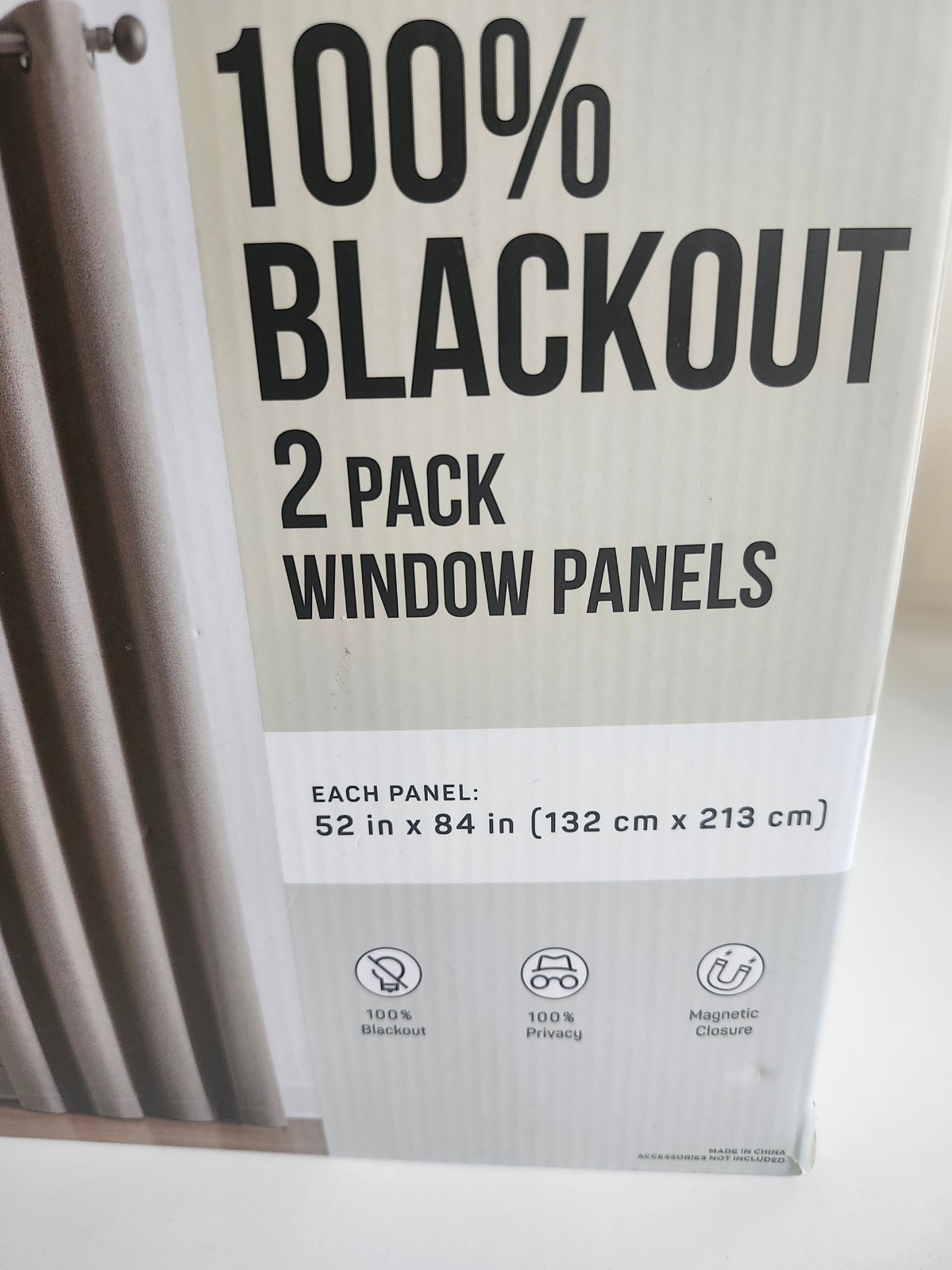 Blackout Curtains Panel Pair by Piper 52”x84” Magnetic Closure| 2 Pack Brown