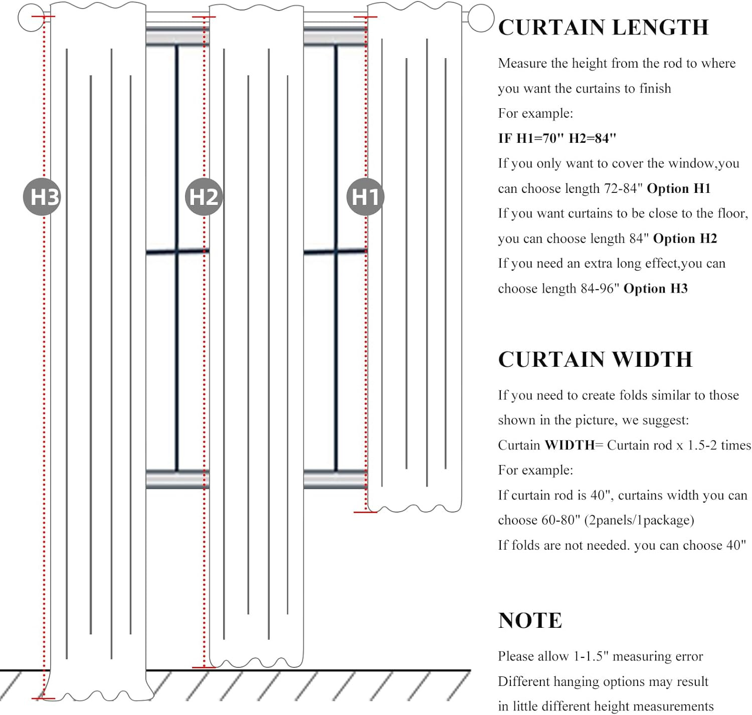 78 Inch Long Linen Blackout Curtains, 2 Panels Set for 76-80 Inch Window Drapes