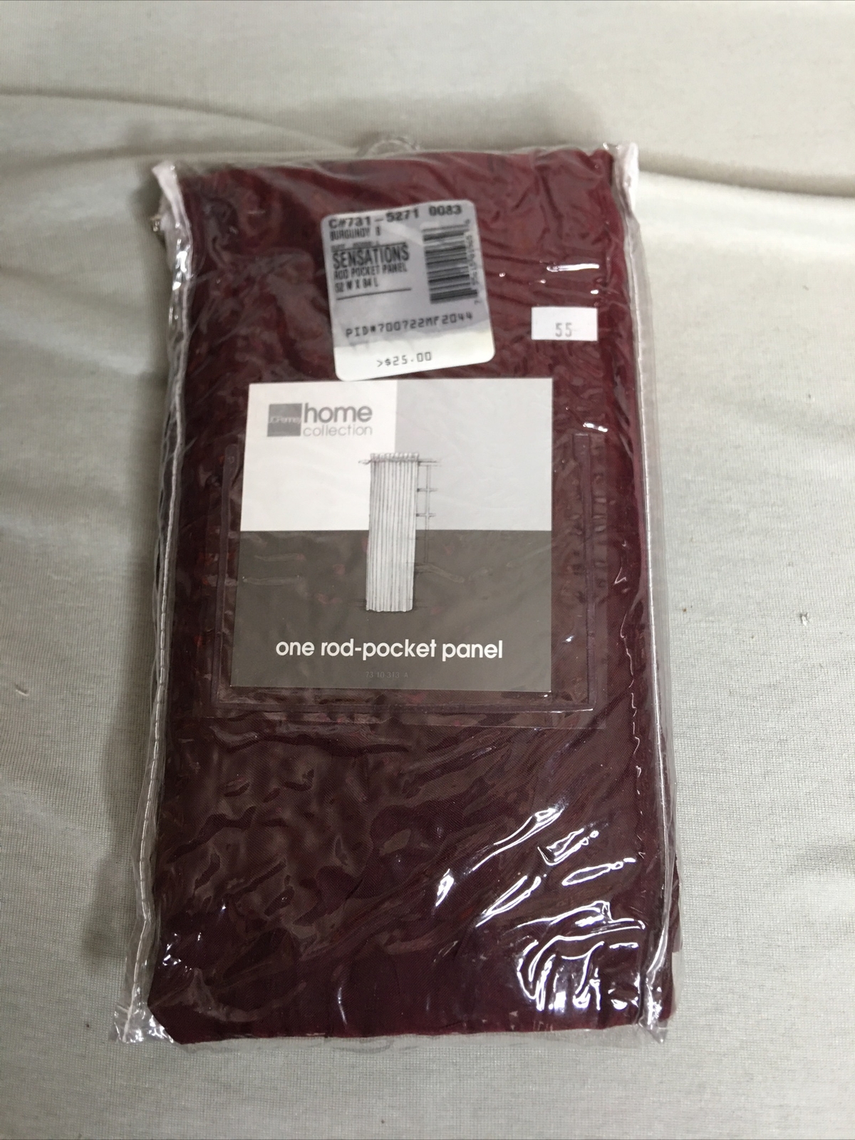 JC Penney home collection one rod pocket panel burgundy CURTIAN 52 x 84 a271