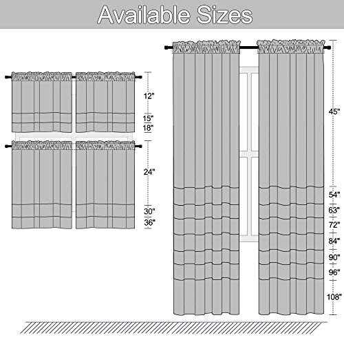 12 Inches Long Valances for Windows – 2 42″W x 12″L (Pack of 2) Light Blue