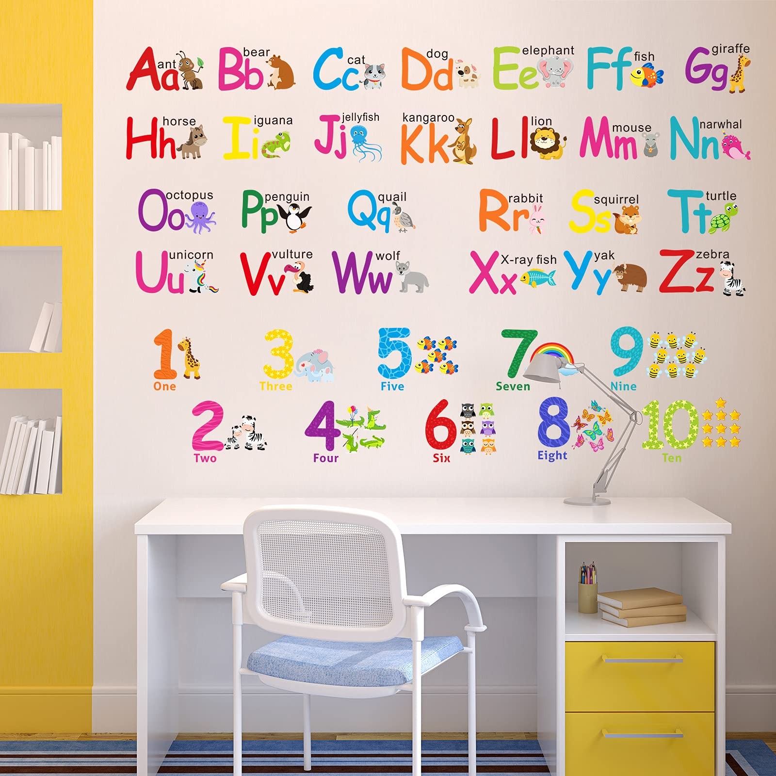 Gersoniel 6 Sheets ABC Alphabet 6 Count (Pack of 1), Assorted, Multicolor