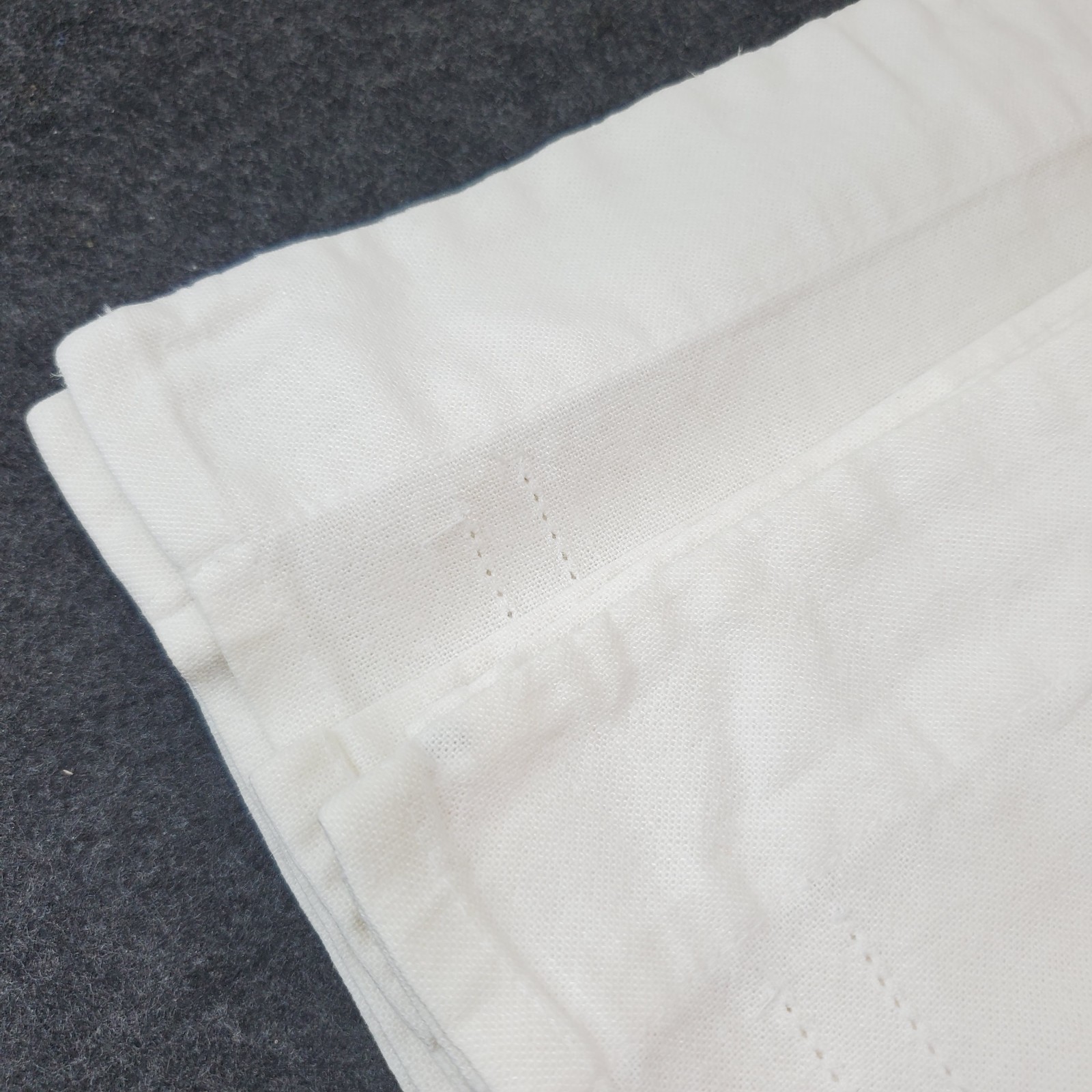 2 Vtg White Rod Pocket Curtain Panels Cotton or Linen 27×34″ Each 54″ Wide Total