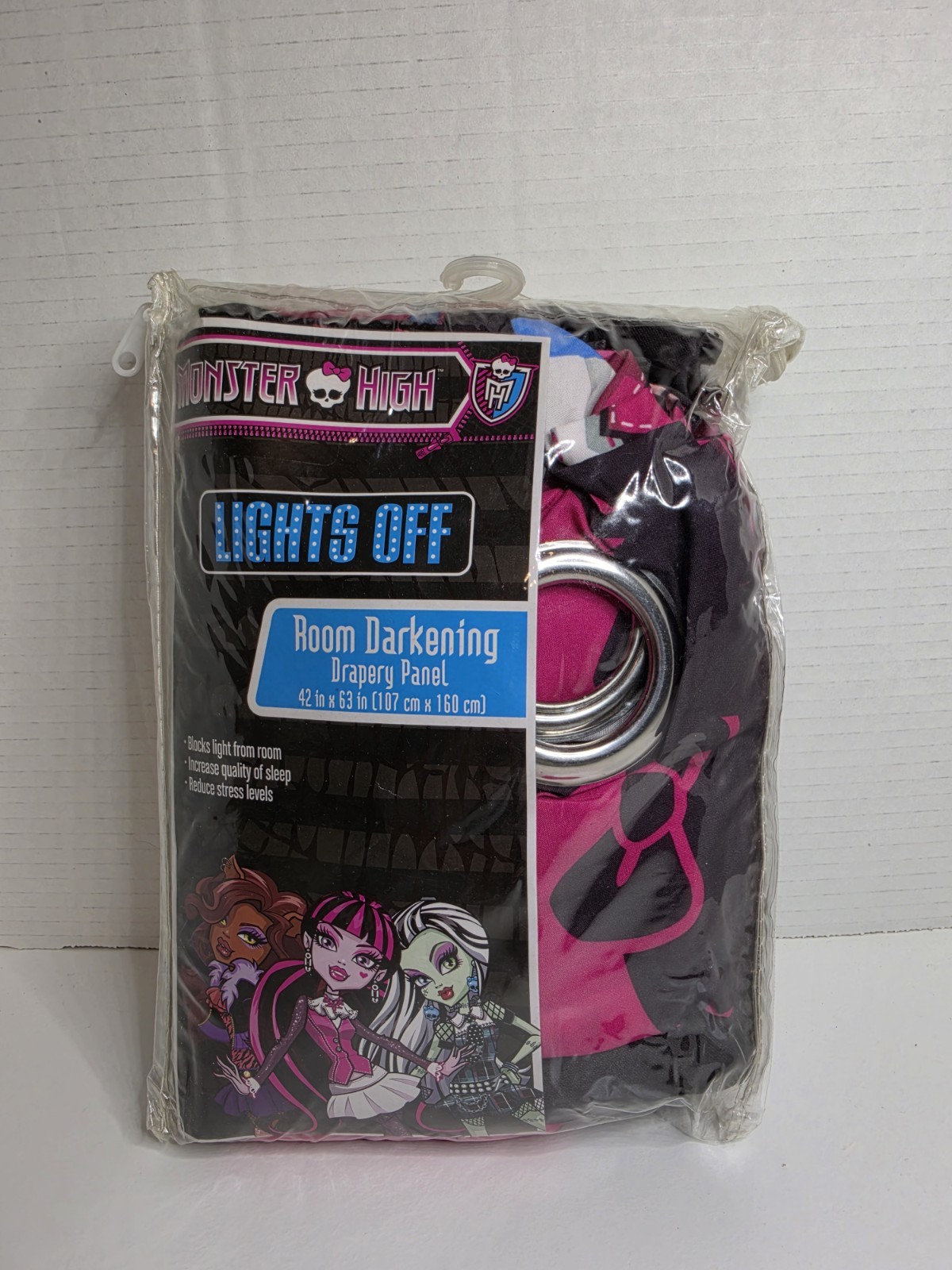 2013 Monster High Doll Lights Off Room Darkening Curtain 42×63