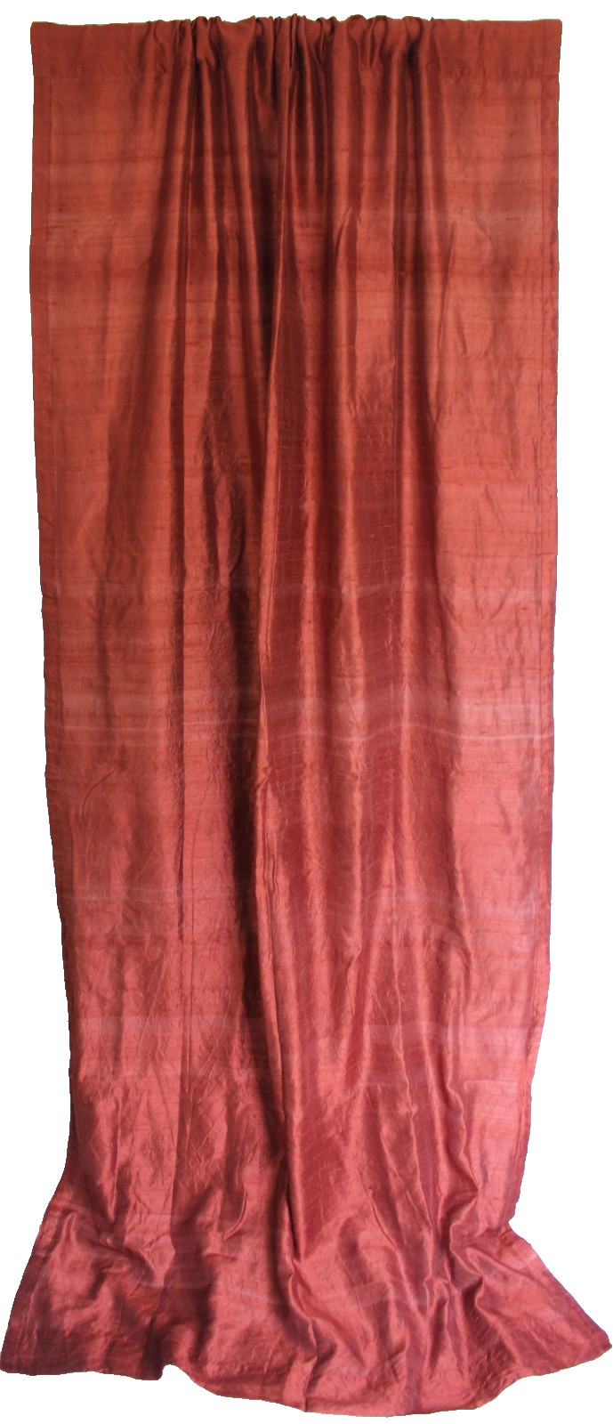 Oxblood Red 100% Silk Drapery Panel 40×78 Lined Rod Pocket Curtain Vintage 1990s