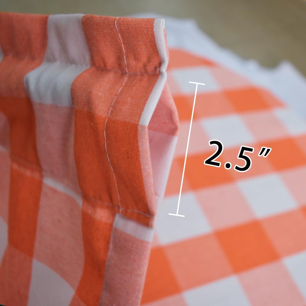 2 Pieces Valences Buffalo Check Kitchen Tier Curtains Classic Plaid Gingham F…