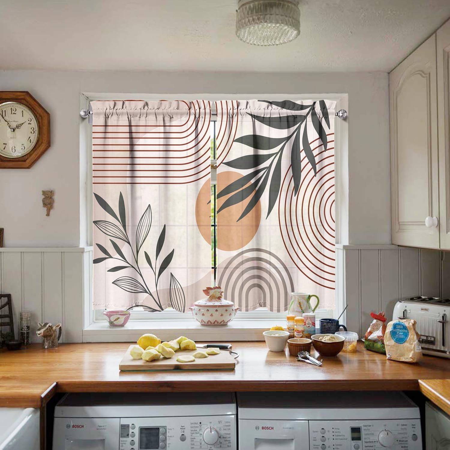 Boho Kitchen Curtains 39 Inch Length Modern Window Curtain Over Sink Bohemian…