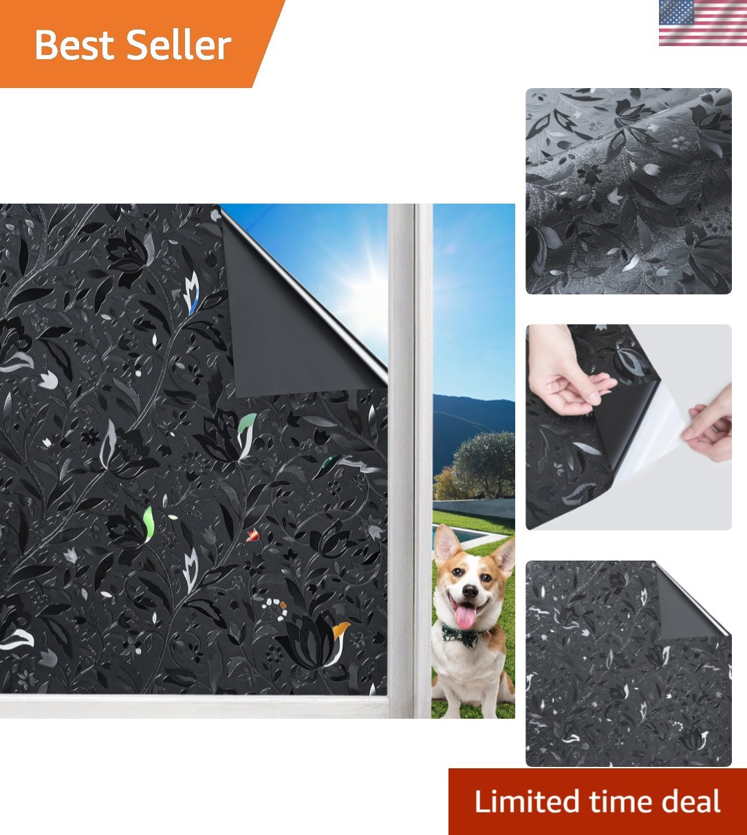 Removable Black Window Cover – Total Blackout & Easy Installation, 17.7×78.7