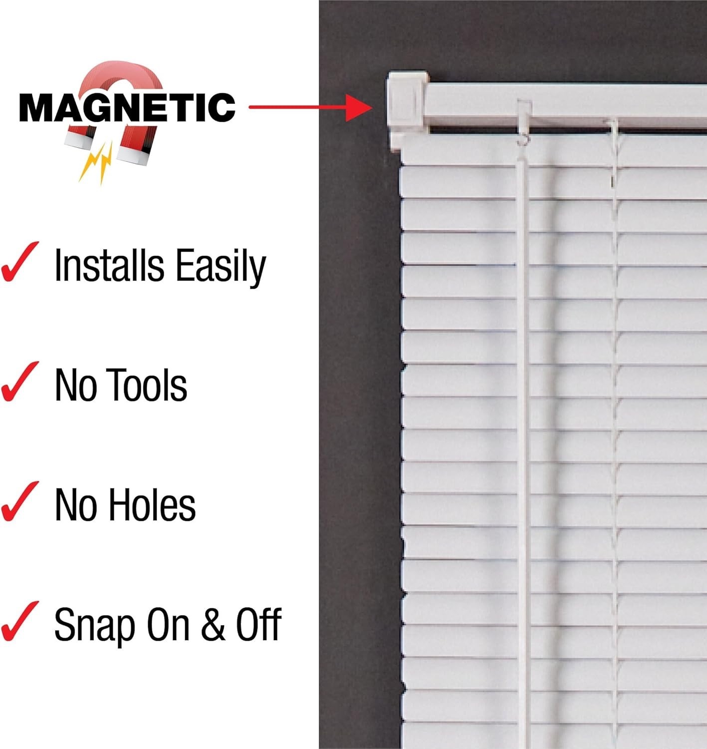 Magnetic Blind For Steel Door Window Vinyl Mini Blind Curtain Magnet Shade 25×68
