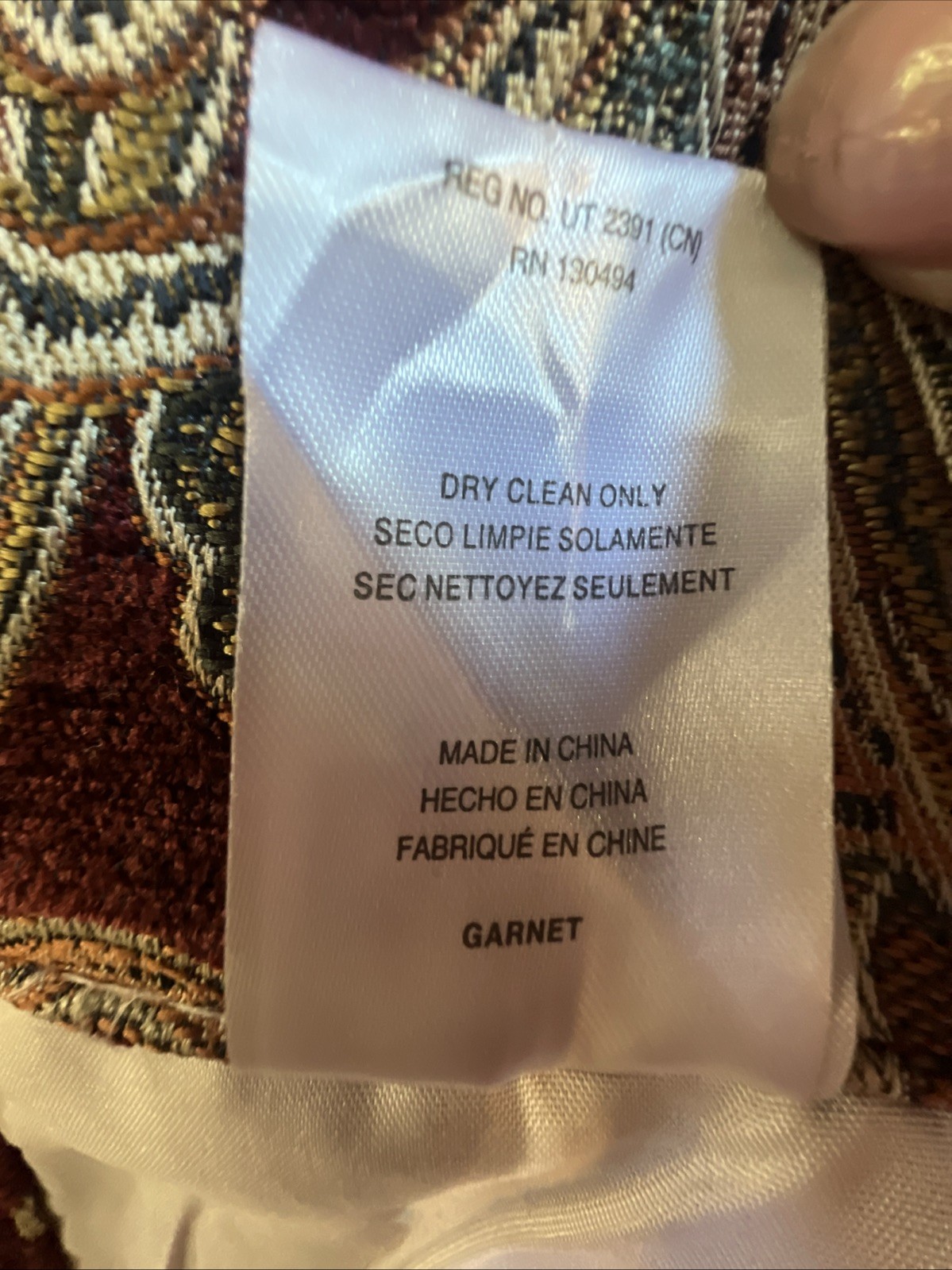2 J. Queen Curtain Panels Maroon Blue Tan Paisley Swirls 85”x49” Lined Weighted