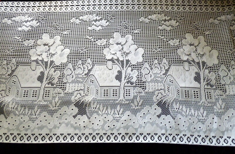 New European COTTAGE 24″ Valance Fabric Lace Cafe Curtain Fabric By Yard