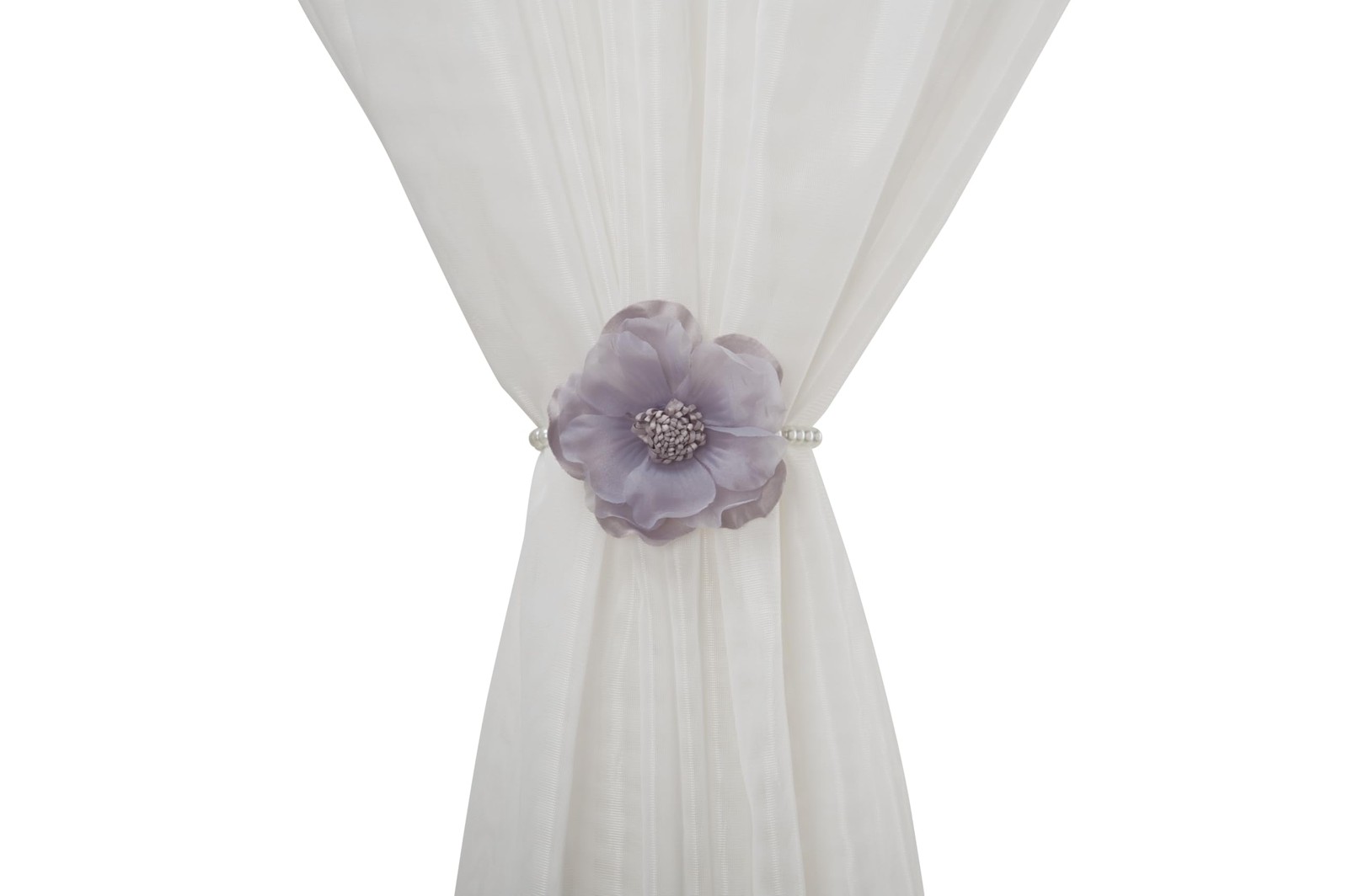 Pearl Magnetic Curtain Tieback, Grey, 10cm, 1 Pair