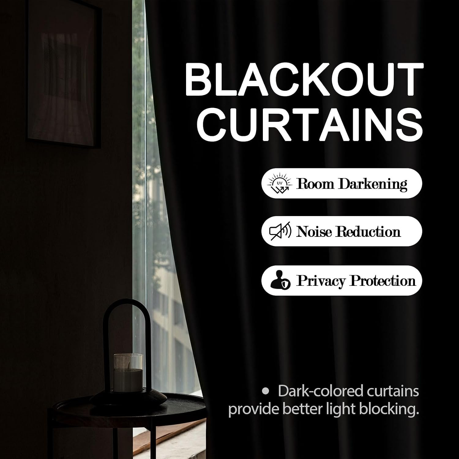 Home Theater Soundproof Curtain Panel Floor to Ceiling Privacy Divider Track Rod