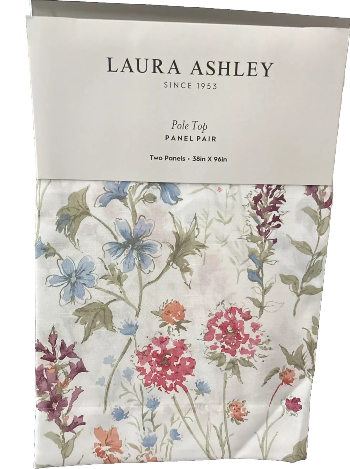 Laura Ashley Wild Meadow Sienna Garden Floral Window Curtains Panel Drapes 38×96