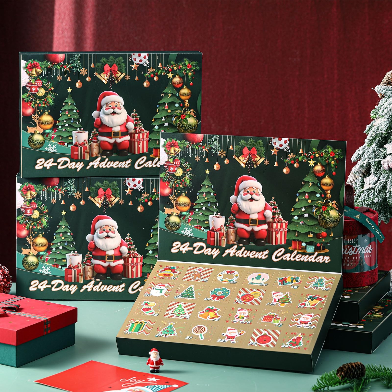10 PCS Empty Christmas Advent Calendar Boxes DIY Countdown Organizer Box Set