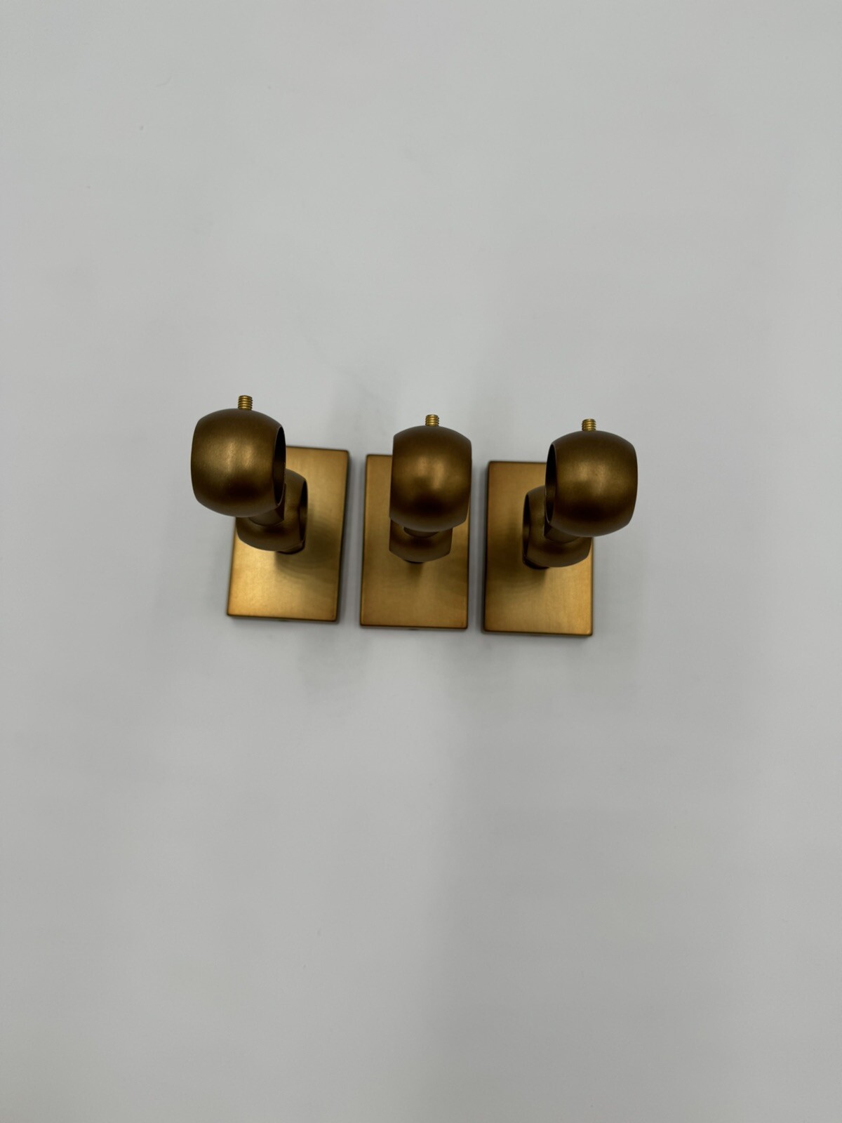 Williams Sonoma Double Curtain Bracket Assembly Hardware Kit Simple Barral Brass
