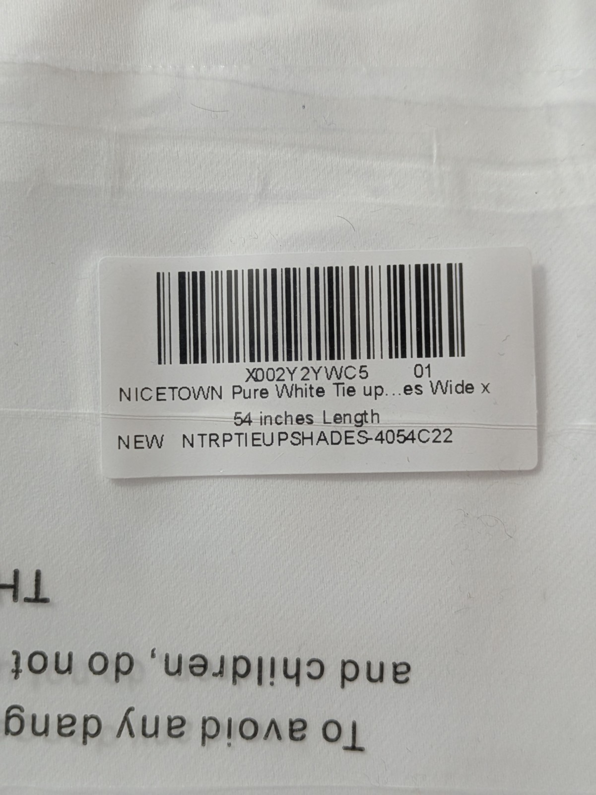 NICETOWN Thermal Insulated Pure White Tie Up Curtain for Light Blocking 40″x54″