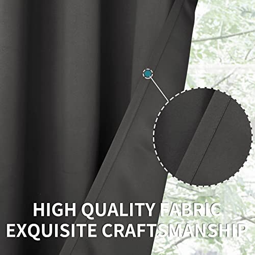 Small Window Curtains 36 Inches Long – Half 29″W x 36″L (Pack of 2) Dark Grey