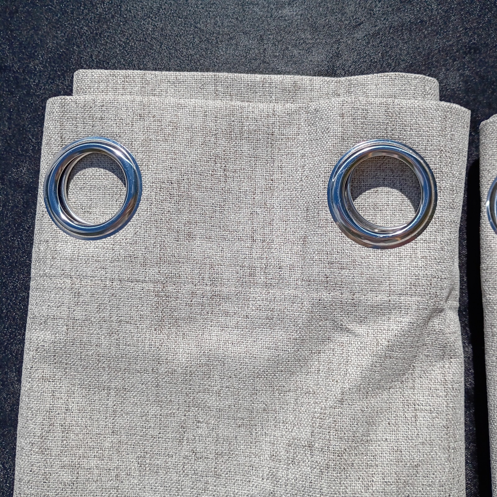 MIULEE Blackout Curtains Gray Tan Faux Linen 51 x 84 Curtain Panel Pair NEW