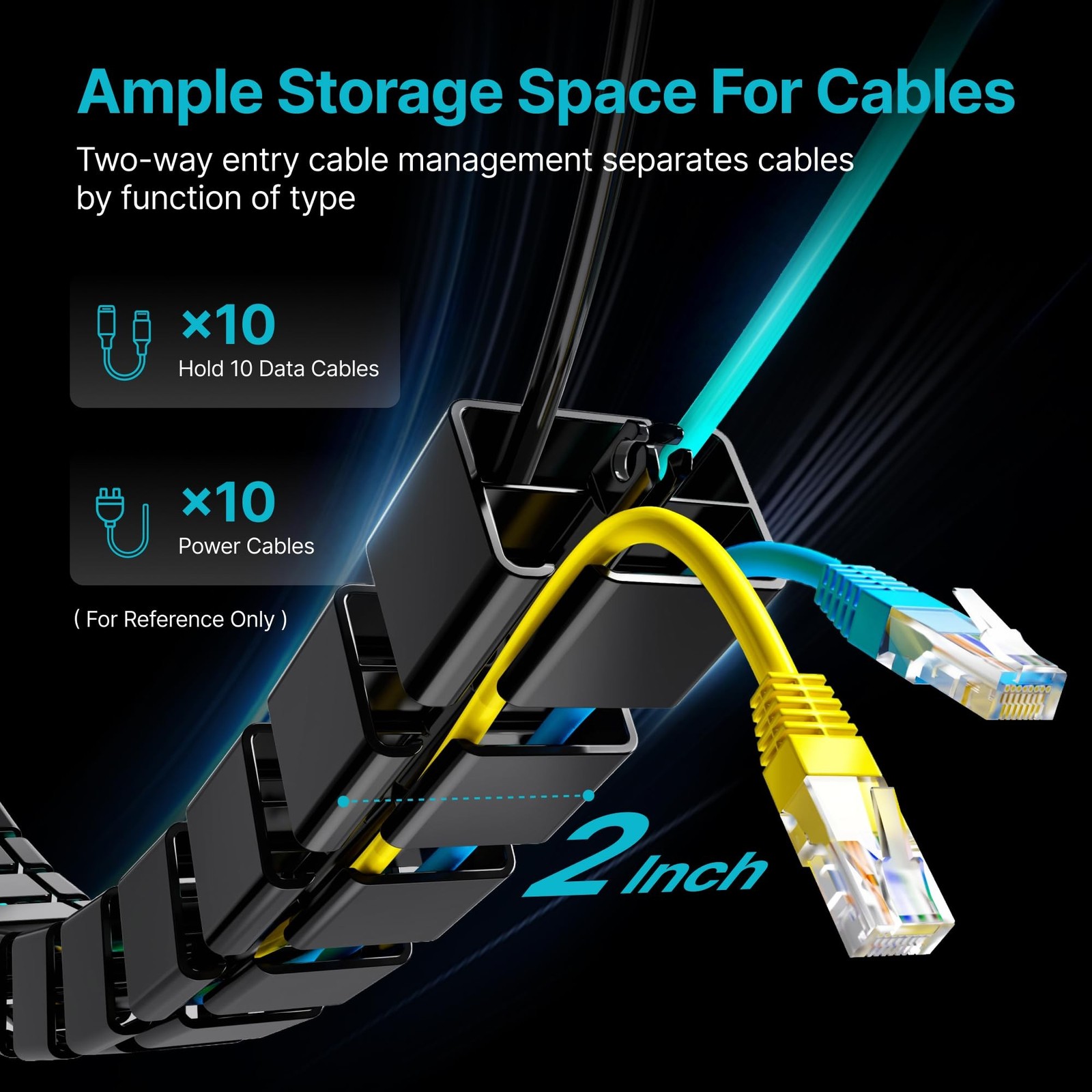 PEGZONE Under Desk Cable Management Spine, Flexible Cable Snake Organizer for…
