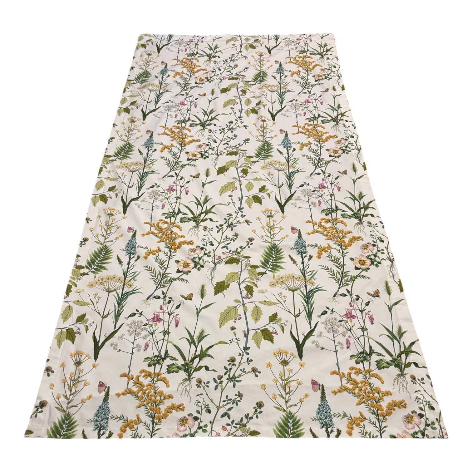 Ballard Designs Isabella Drapery Panel Botanical Floral Curtain 50×96 Cotton Gre