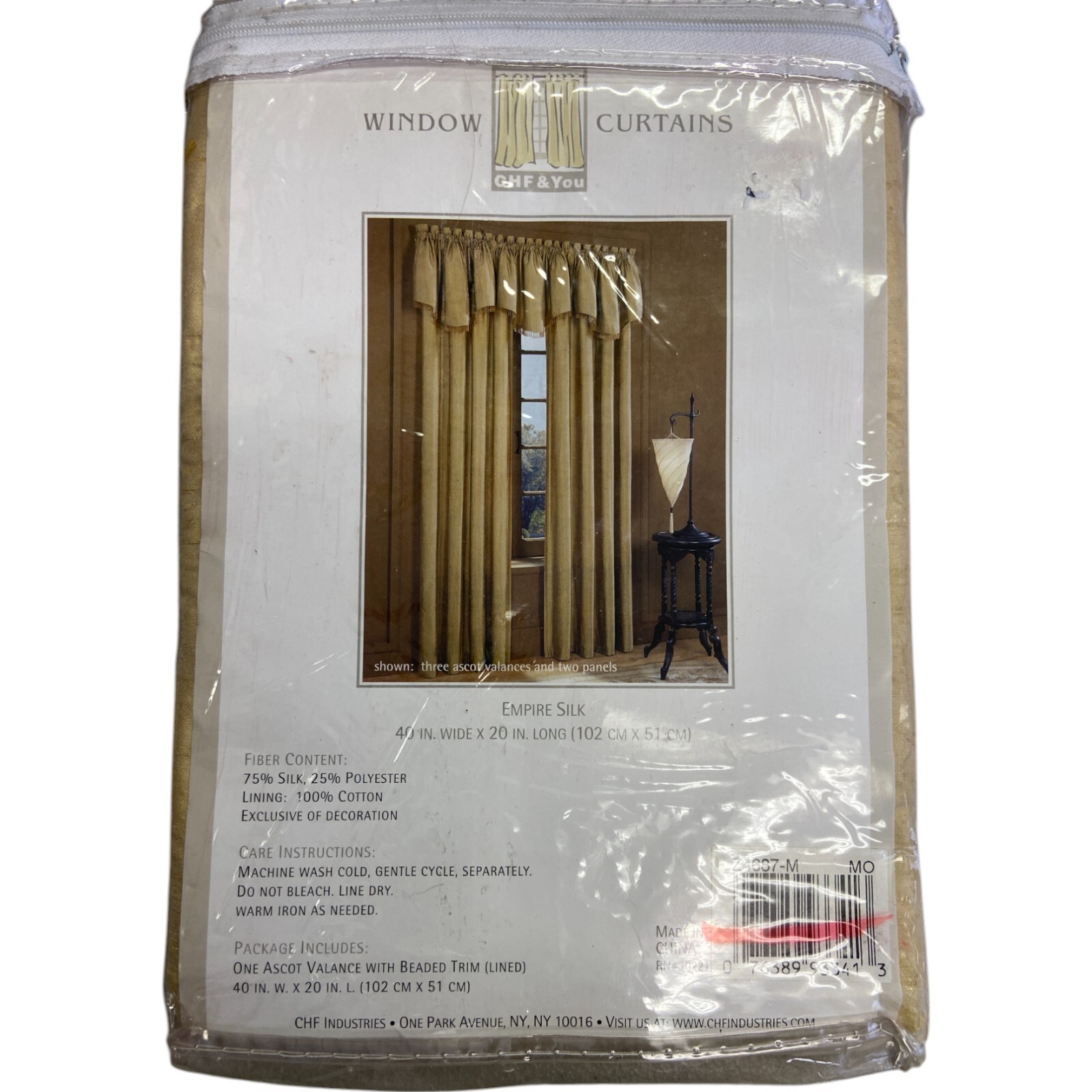 $19.99 CHF You Window Curtains One Ascot Valance Beaded Trim 40inx20in New
