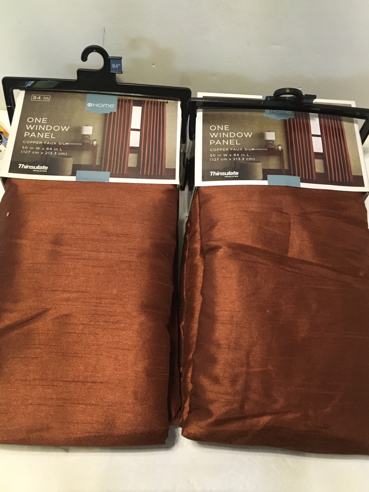 Target Home Copper Faux Silk Thinsulate Window Panel 50″ x 84″ Set of 2 New