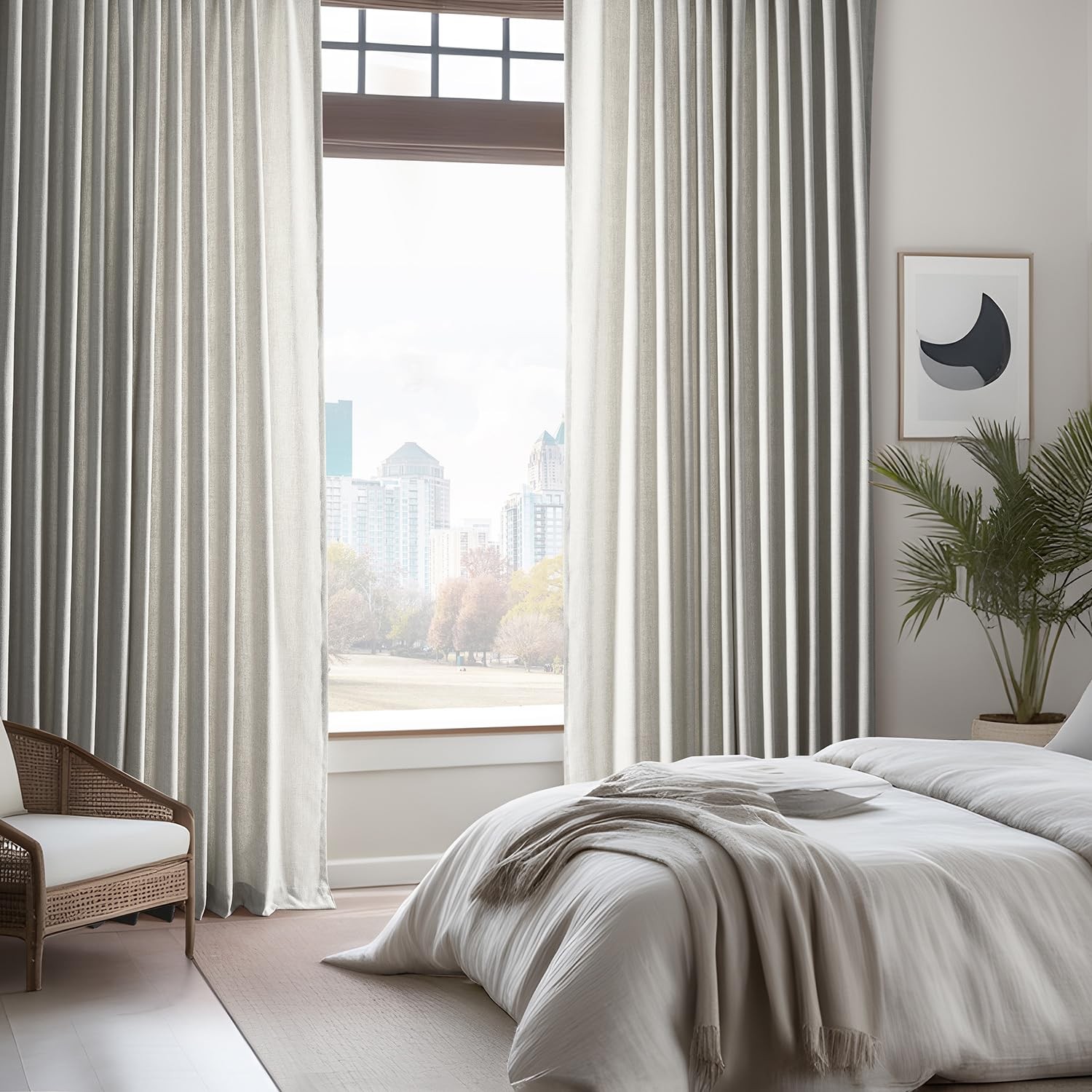 Hpd Half Drapes Hpd Half Drapes Basic Faux Linen Curtains – 84 Inch Long Pair