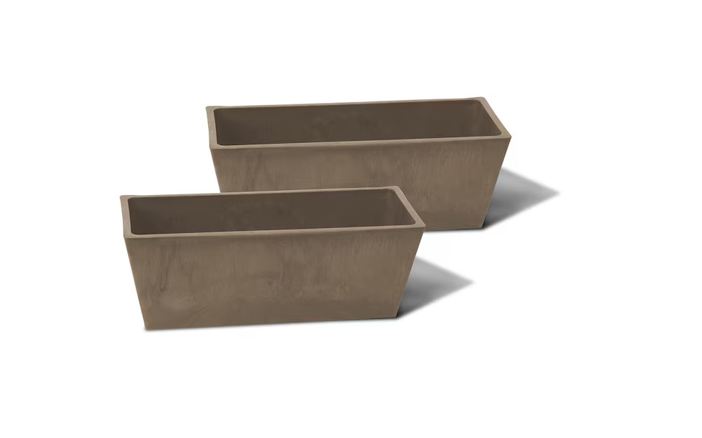 Algreen Products 2-Pk Rectangle 5.5in W X 6in H Brown Window Box