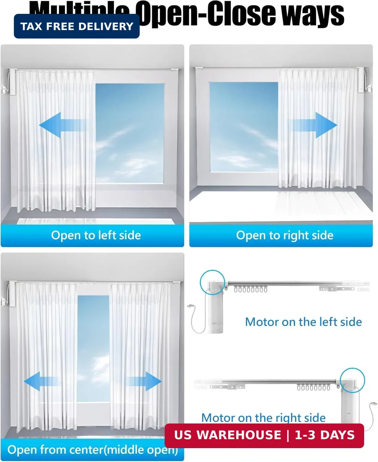 Smart Curtains System, Electric Curtain Track with Automated Rail, Motorized Cur
